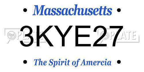 3KYE27 Massachusetts License Plate