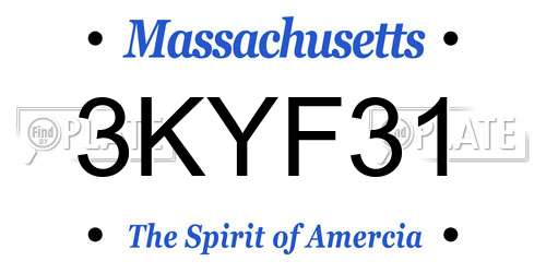 3KYF31 Massachusetts License Plate