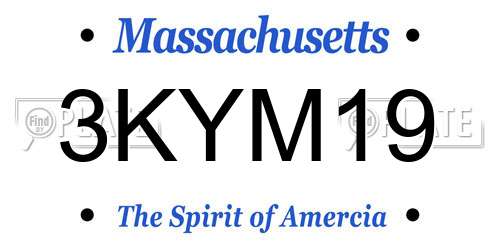 3KYM19 Massachusetts License Plate