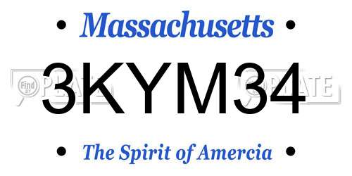 3KYM34 Massachusetts License Plate