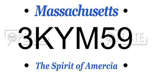 3KYM59 Massachusetts License Plate
