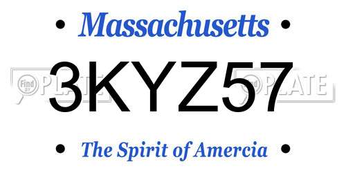 3KYZ57 Massachusetts License Plate