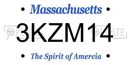 3KZM14 Massachusetts License Plate