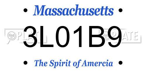 3L01B9 Massachusetts License Plate