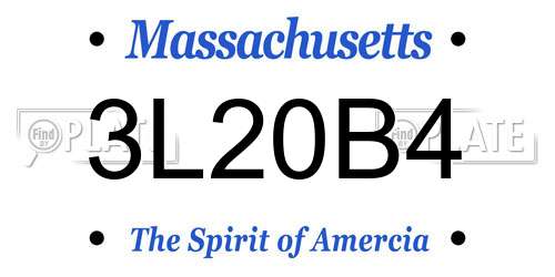 3L20B4 Massachusetts License Plate