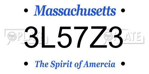 3L57Z3 Massachusetts License Plate