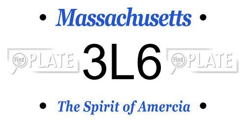 3L6 Massachusetts License Plate