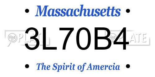 3L70B4 Massachusetts License Plate