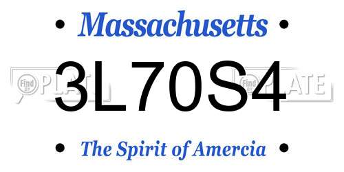 3L70S4 Massachusetts License Plate