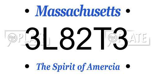3L82T3 Massachusetts License Plate