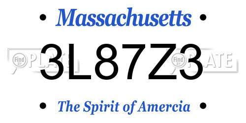 3L87Z3 Massachusetts License Plate