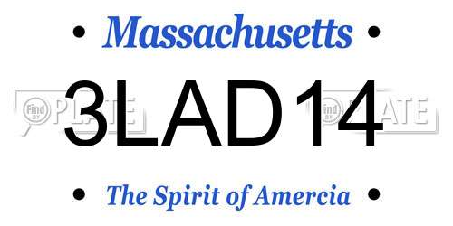 3LAD14 Massachusetts License Plate