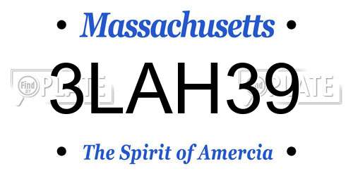 3LAH39 Massachusetts License Plate