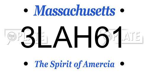 3LAH61 Massachusetts License Plate