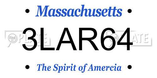 3LAR64 Massachusetts License Plate