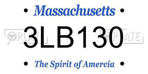 3LB130 Massachusetts License Plate