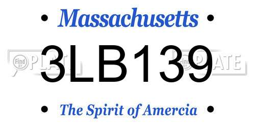 3LB139 Massachusetts License Plate