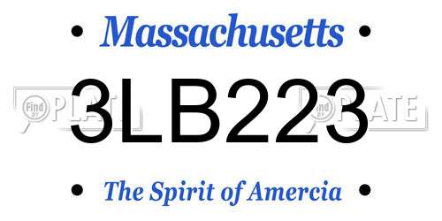 3LB223 Massachusetts License Plate