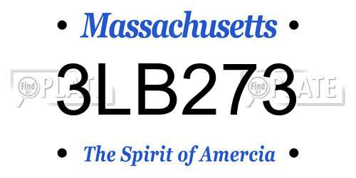 3LB273 Massachusetts License Plate