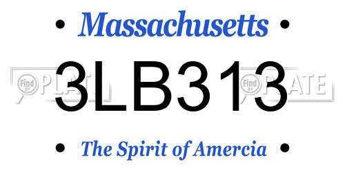 3LB313 Massachusetts License Plate