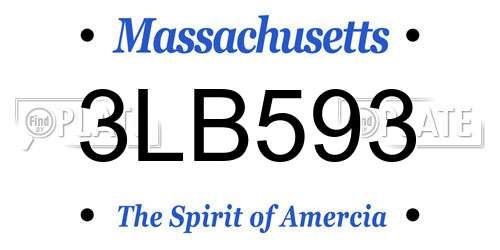 3LB593 Massachusetts License Plate