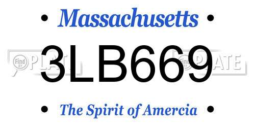 3LB669 Massachusetts License Plate