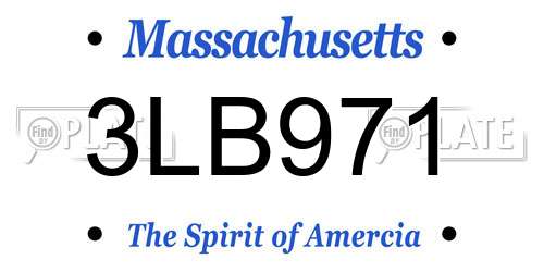 3LB971 Massachusetts License Plate
