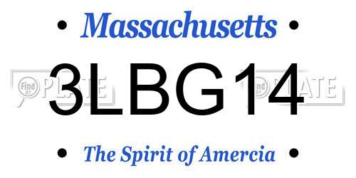 3LBG14 Massachusetts License Plate