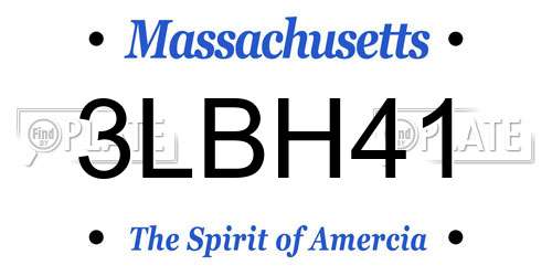 3LBH41 Massachusetts License Plate