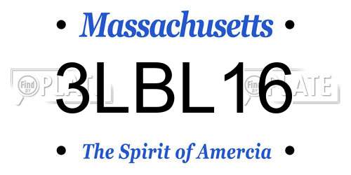 3LBL16 Massachusetts License Plate