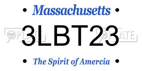 3LBT23 Massachusetts License Plate