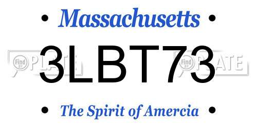 3LBT73 Massachusetts License Plate