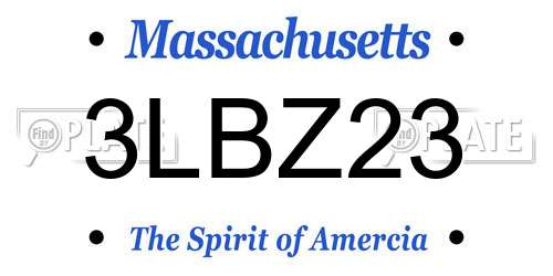 3LBZ23 Massachusetts License Plate