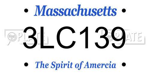3LC139 Massachusetts License Plate