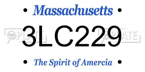 3LC229 Massachusetts License Plate