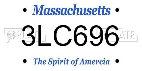 3LC696 Massachusetts License Plate