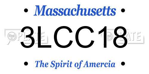 3LCC18 Massachusetts License Plate