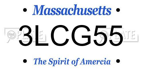 3LCG55 Massachusetts License Plate