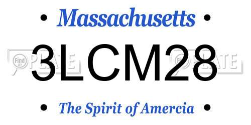 3LCM28 Massachusetts License Plate