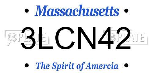 3LCN42 Massachusetts License Plate