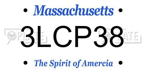 3LCP38 Massachusetts License Plate