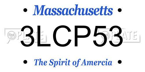 3LCP53 Massachusetts License Plate