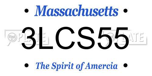 3LCS55 Massachusetts License Plate