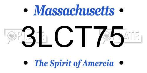 3LCT75 Massachusetts License Plate