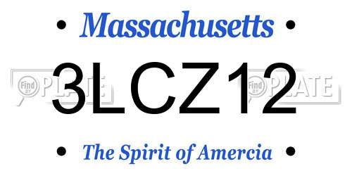 3LCZ12 Massachusetts License Plate