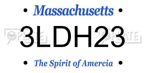 3LDH23 Massachusetts License Plate
