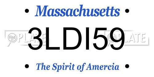 3LDI59 Massachusetts License Plate