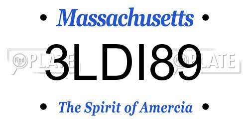 3LDI89 Massachusetts License Plate