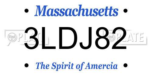 3LDJ82 Massachusetts License Plate