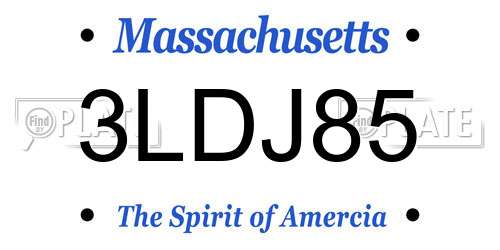 3LDJ85 Massachusetts License Plate